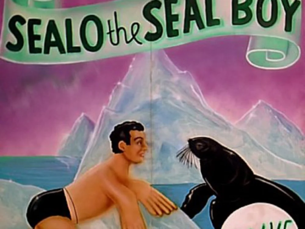 Seal Boy Side Show Panel: Measures 8' tall and 8' wide, foamcore.