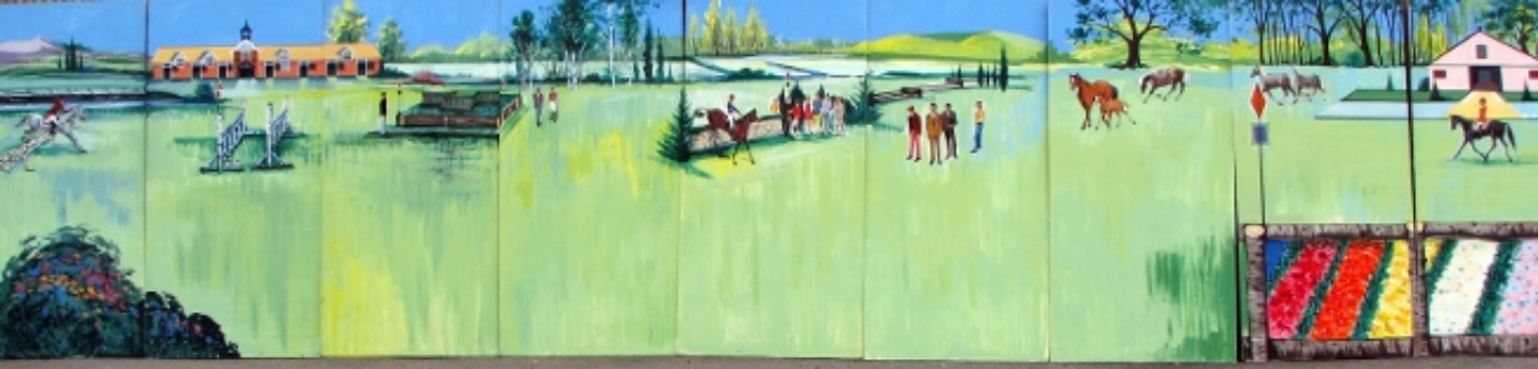 Equestrian Scene 2: Scenes measure 8' tall by 36' wide, foamcore.