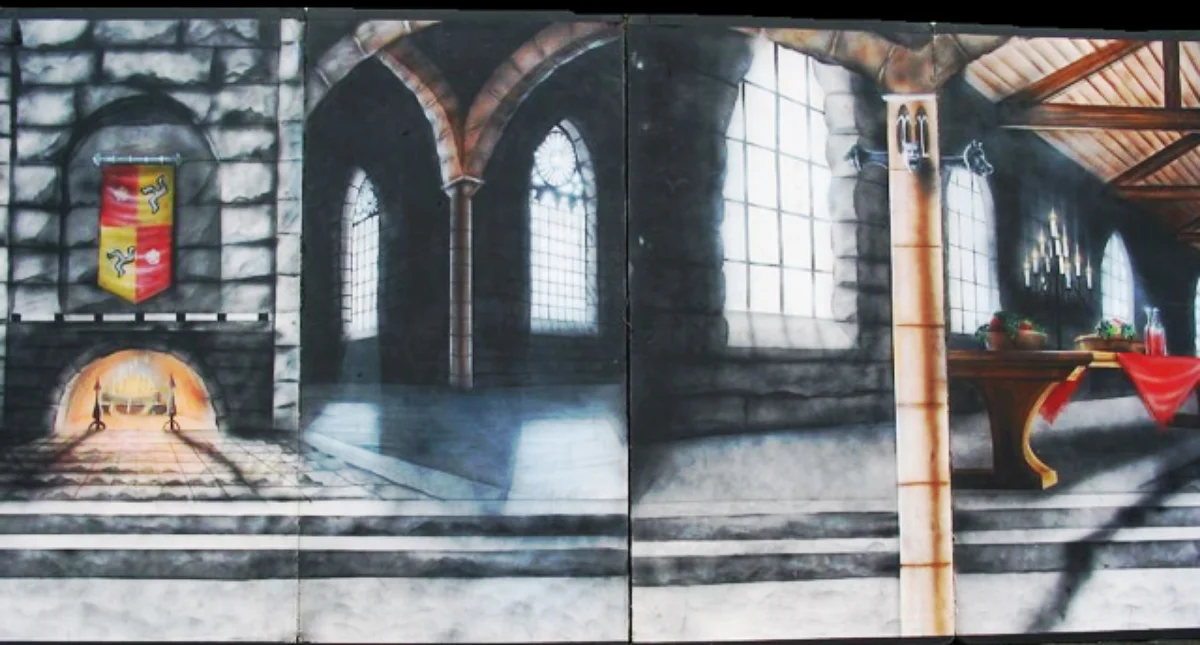 Medieval Castle 7: Scene is 8' high and 16' wide, foamcore
