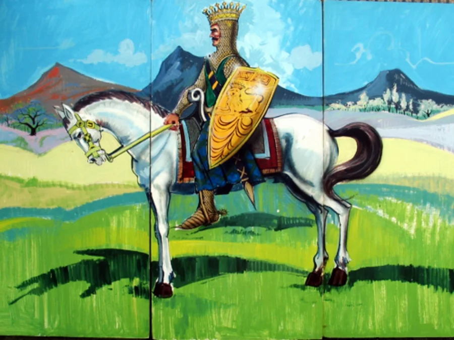 Knight on Horse: Scene is 8' high and 12' wide, foamcore