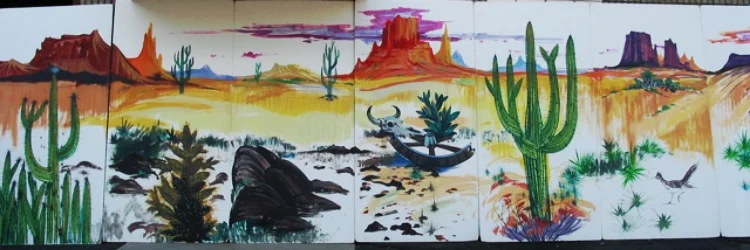 Western Desert 2: Scene measures 8' high and 28' wide, foamcore.