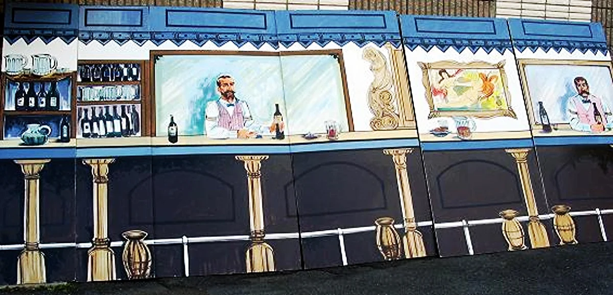 Saloon Interior 2: measures 8' high by 20' wide, foamcore.