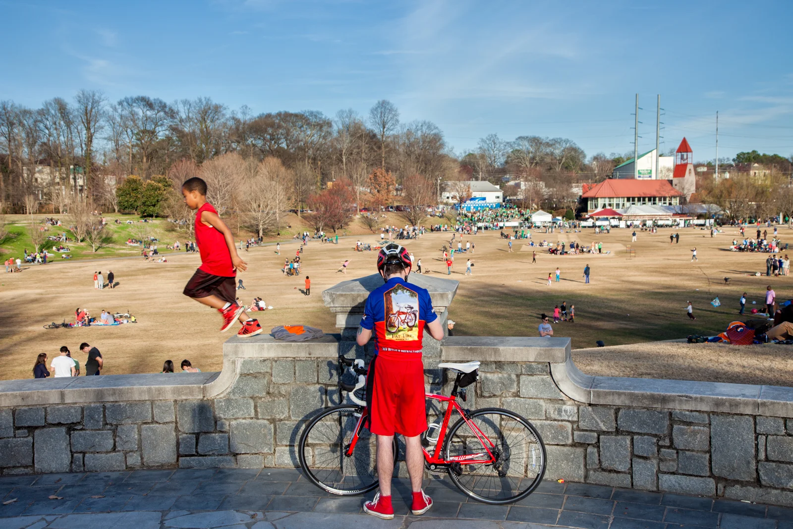 Boy and Man with Bicycle, 2014, Atlanta