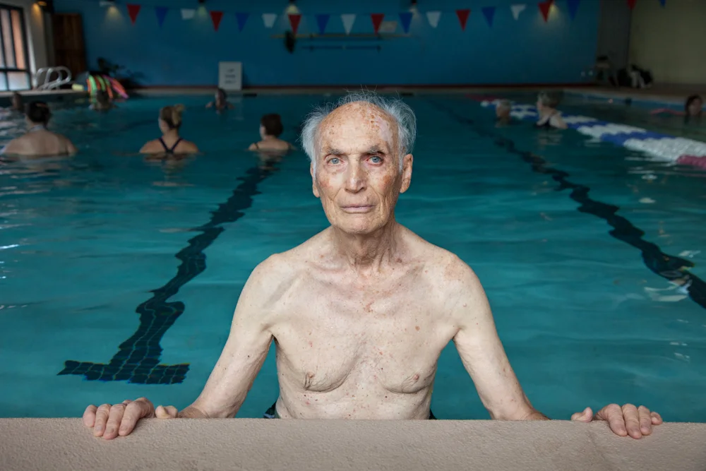 Dad at Water Aerobics