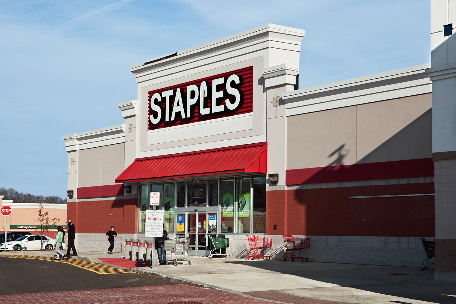   Staples. Boston Post Road, CT,  2011  Archival fiber inkjet print mounted to yellow sintra  20 x 30 inches    