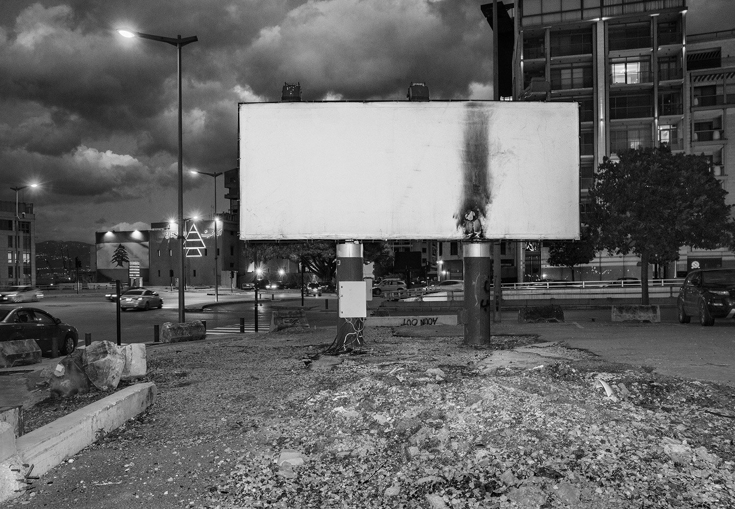   Signs after protests.  Beirut, Lebanon, 2020   Archival fiber inkjet print   16 x 23 inches 