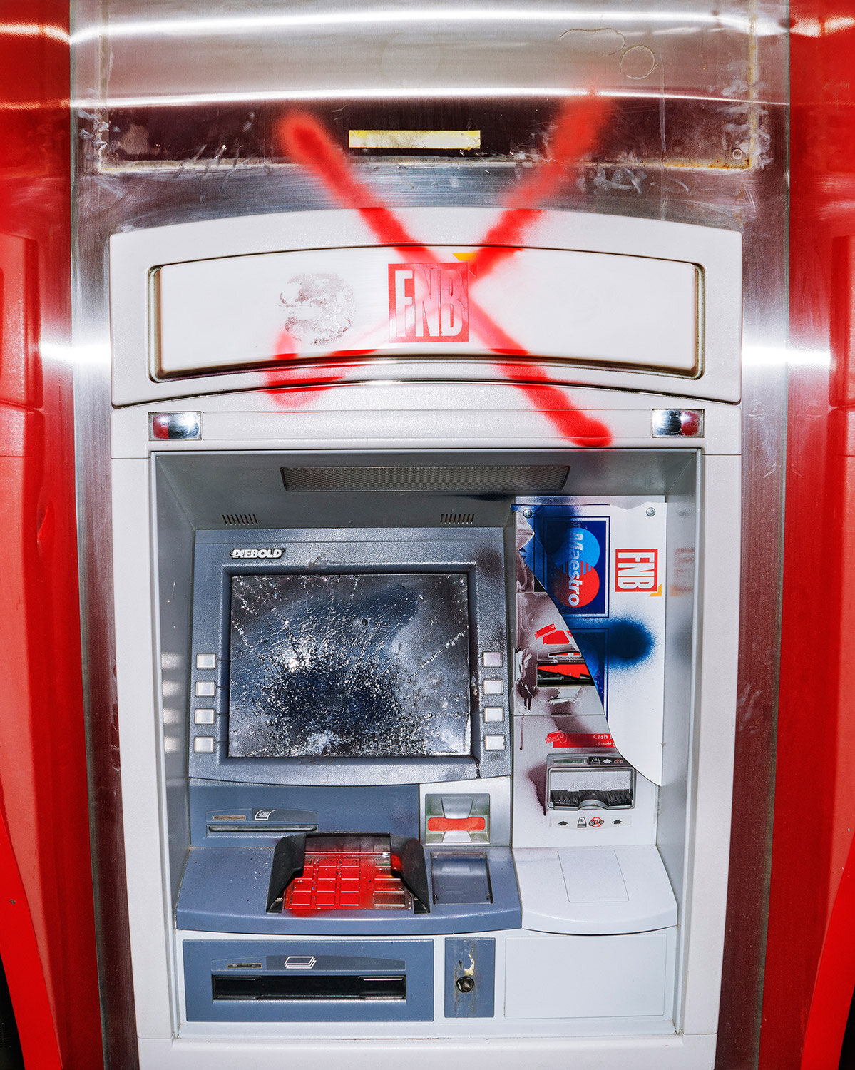   ATM 3 (red X).  Beirut, Lebanon, 2020   Archival fiber inkjet print   20 x 16 inches  