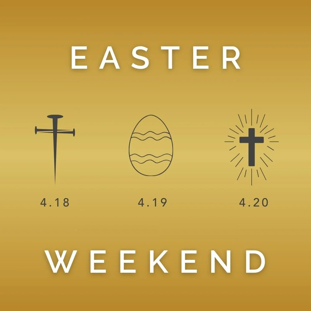 JOIN US! 
Good Friday Service- Friday 7:00 p.m.
Egg Hunt- Saturday 10:00 a.m. in Tilton Park 
Resurrection Sunday- 10:30 a.m.