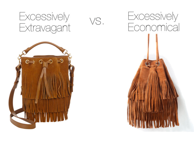 Excessively Extravagant: Saint Laurent, $1990 Excessively Economical: Zara, $100