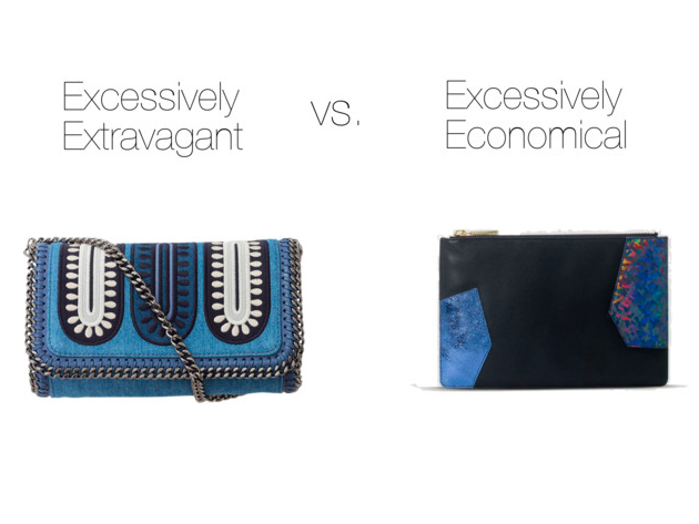 Excessively Extravagant: Stella McCartney, $1120 Excessively Economical: Whitsles, $55