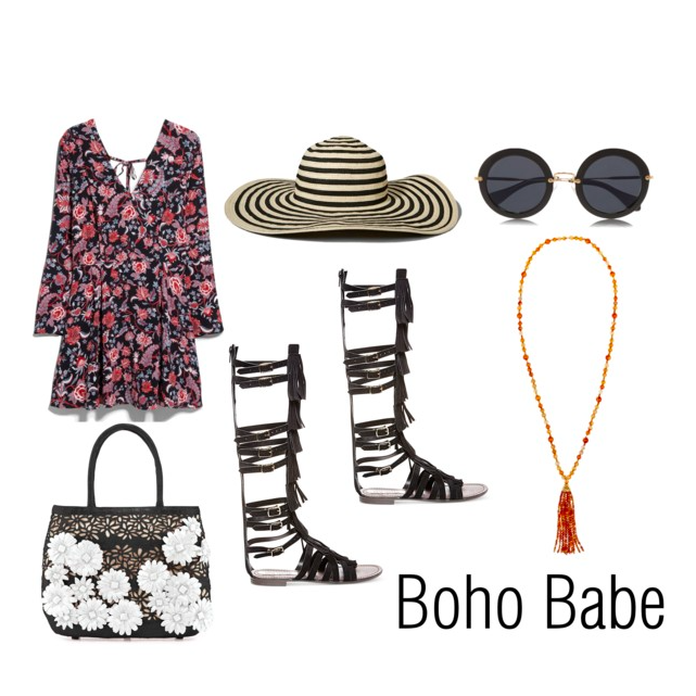 Gladiators: Steve Madden , Dress: Mango , Bag: Nancy Gonzalez , Hat: Abercrombie & Fitch , Sunglasses: Miu Miu , Necklace: Kenneth Jay Lane