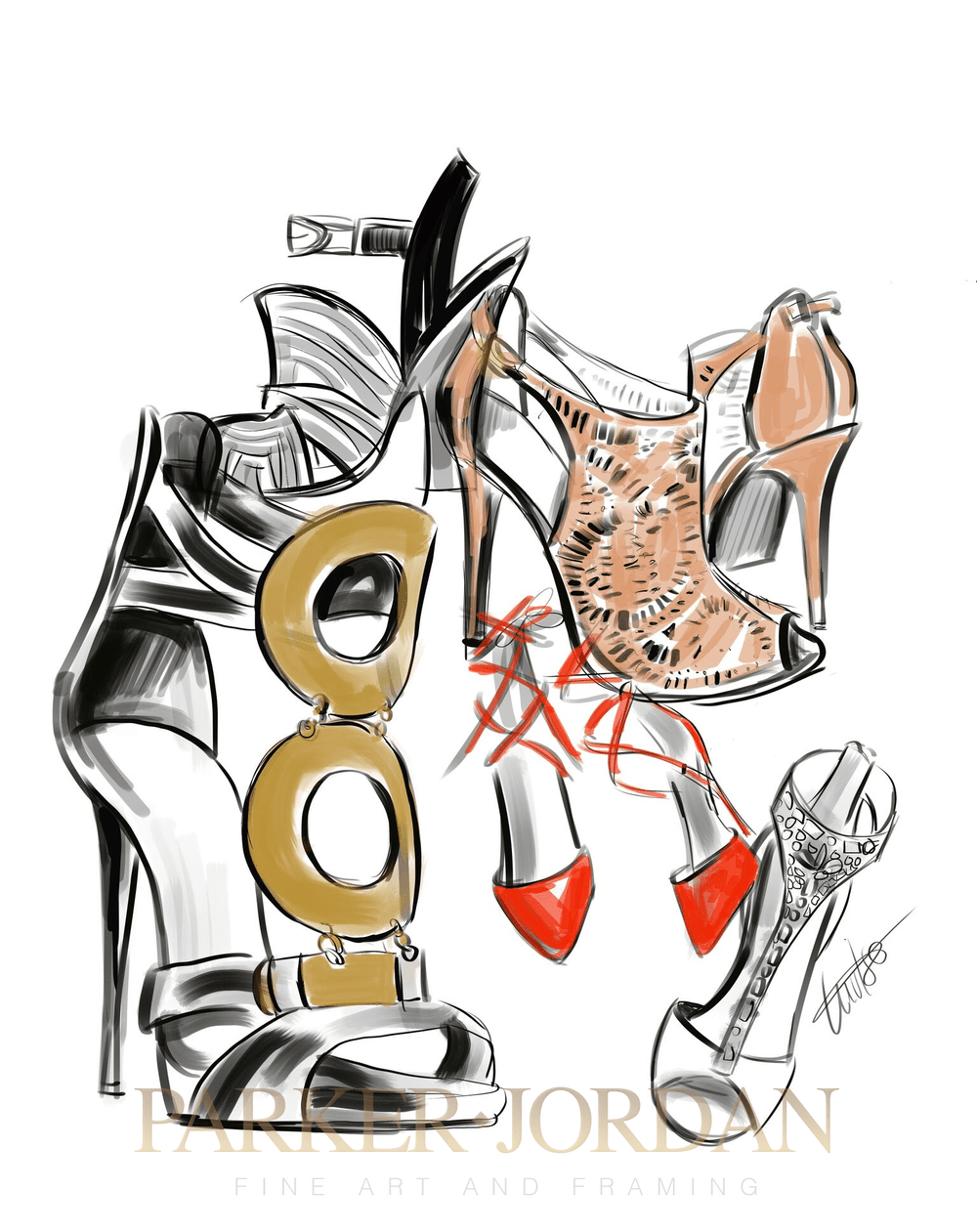 [TW-7] HIGH HEELS COLLAGE COLOR — Parker Jordan Fine Art,