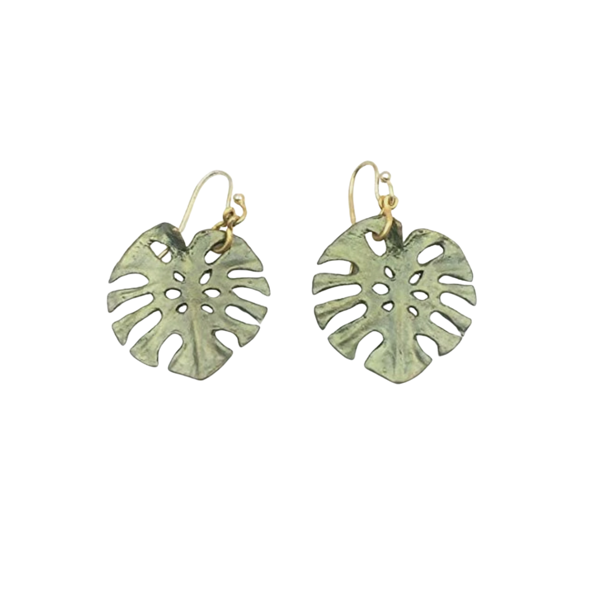 Michael Michaud Monstera Leaf Wire Earrings