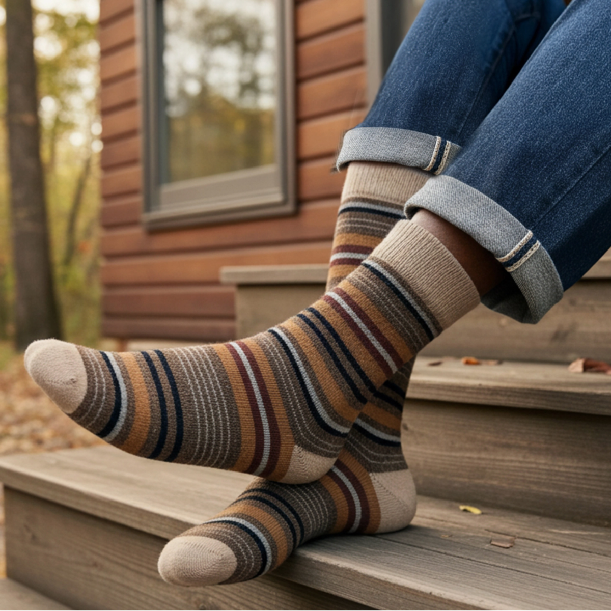 Alpaca Socks - Stripe - Tierra