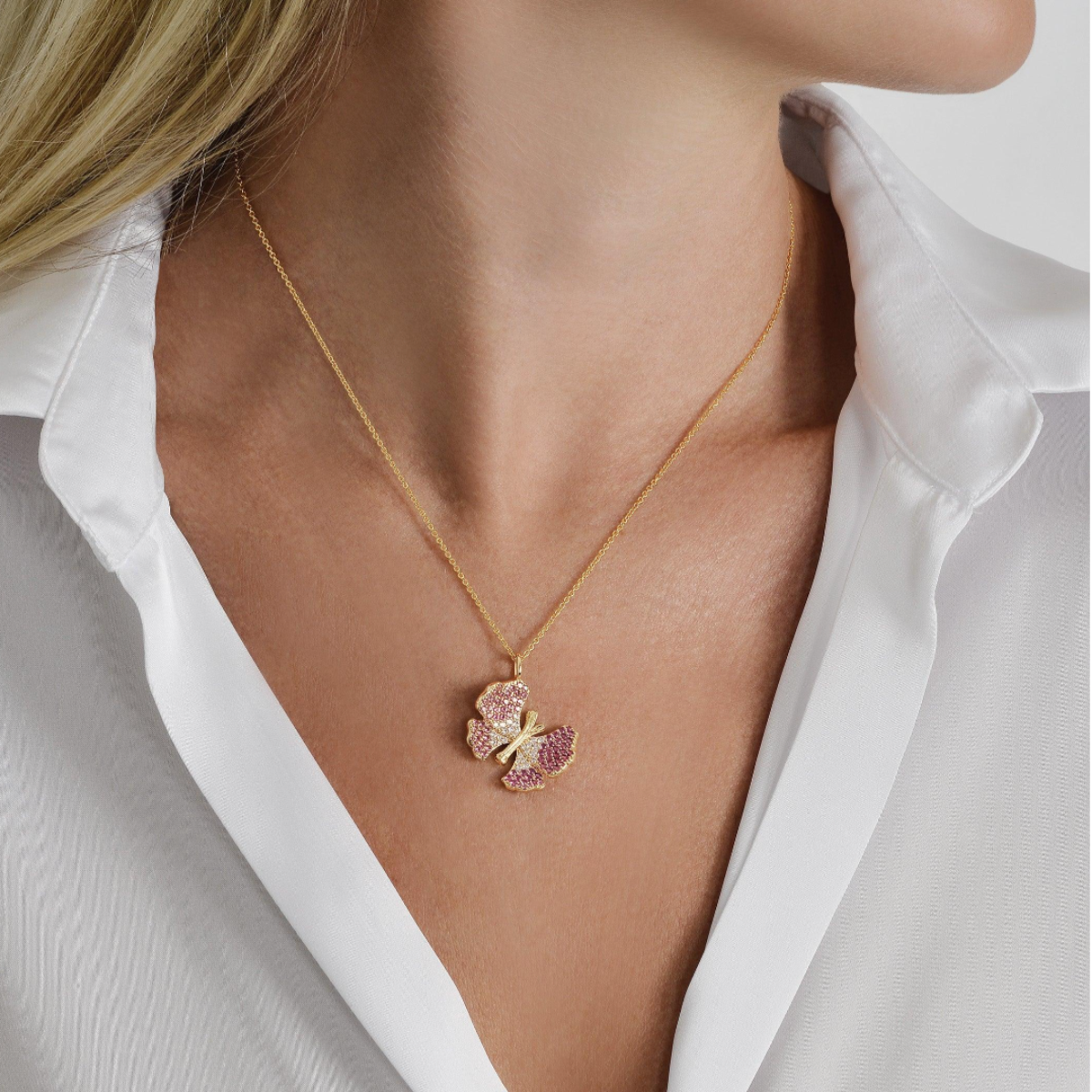 anabel aram butterfly pave necklace