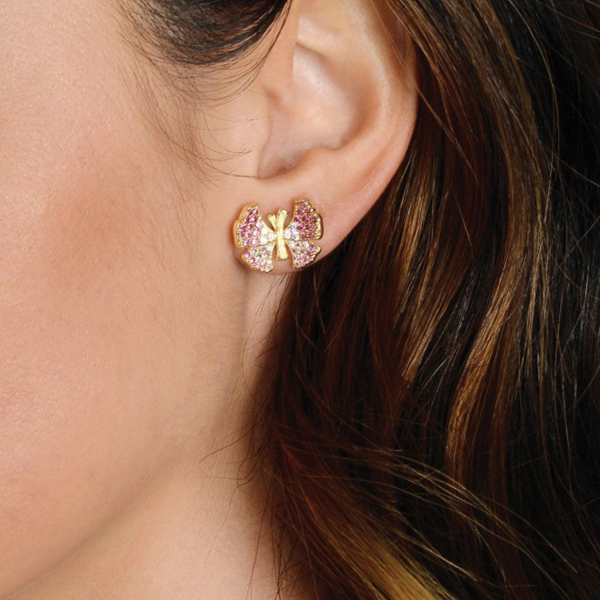 anabel aram butterfly stud pave earrings