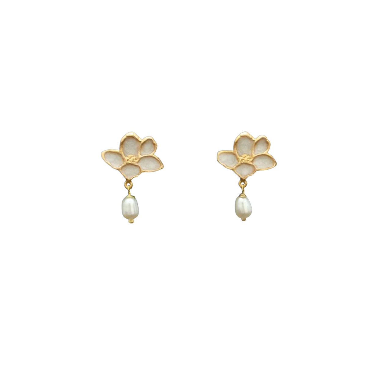Michael Michaud Plique-a-Jour Blossom Post Earrings