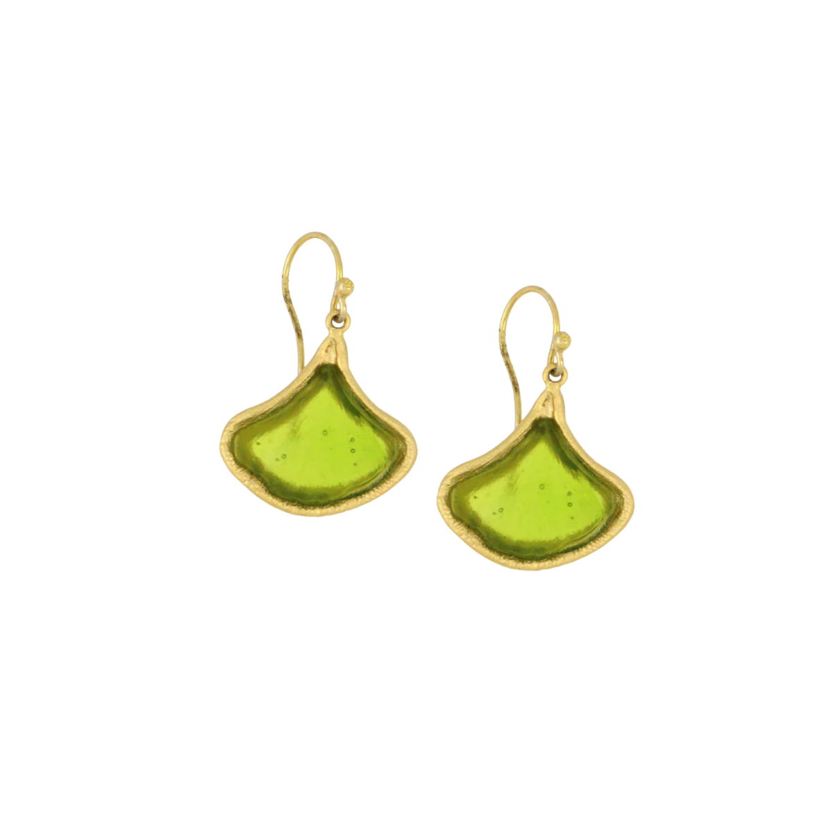 Michael Vincent. Michaud Ginkgo Leaf Wire Earrings
