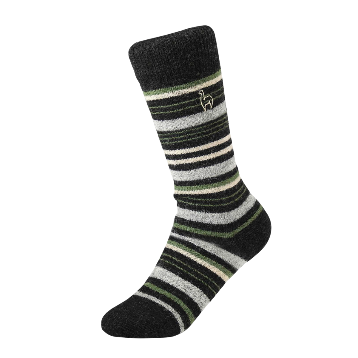 Alpaca Men Socks - Stripe - Moss