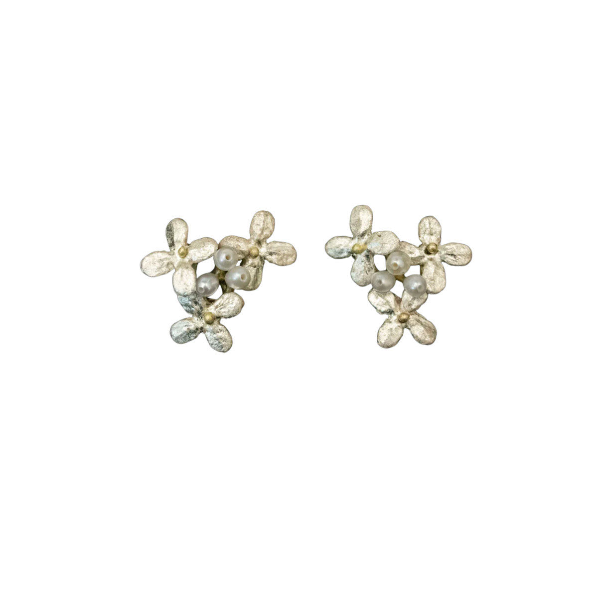 Michael. Michaud White Hydrangea Post. Earrings