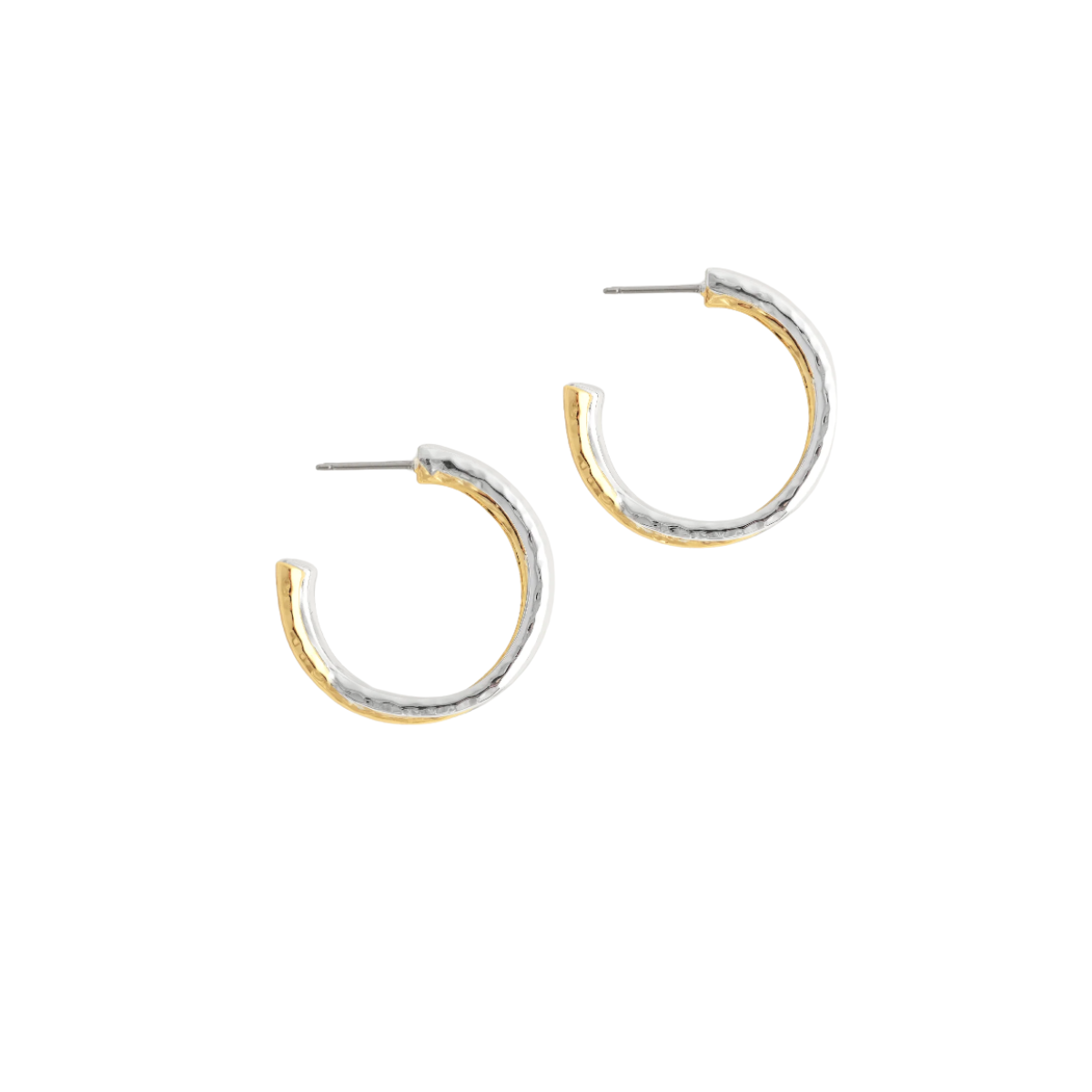 Mixed Metal Hoop Earrings