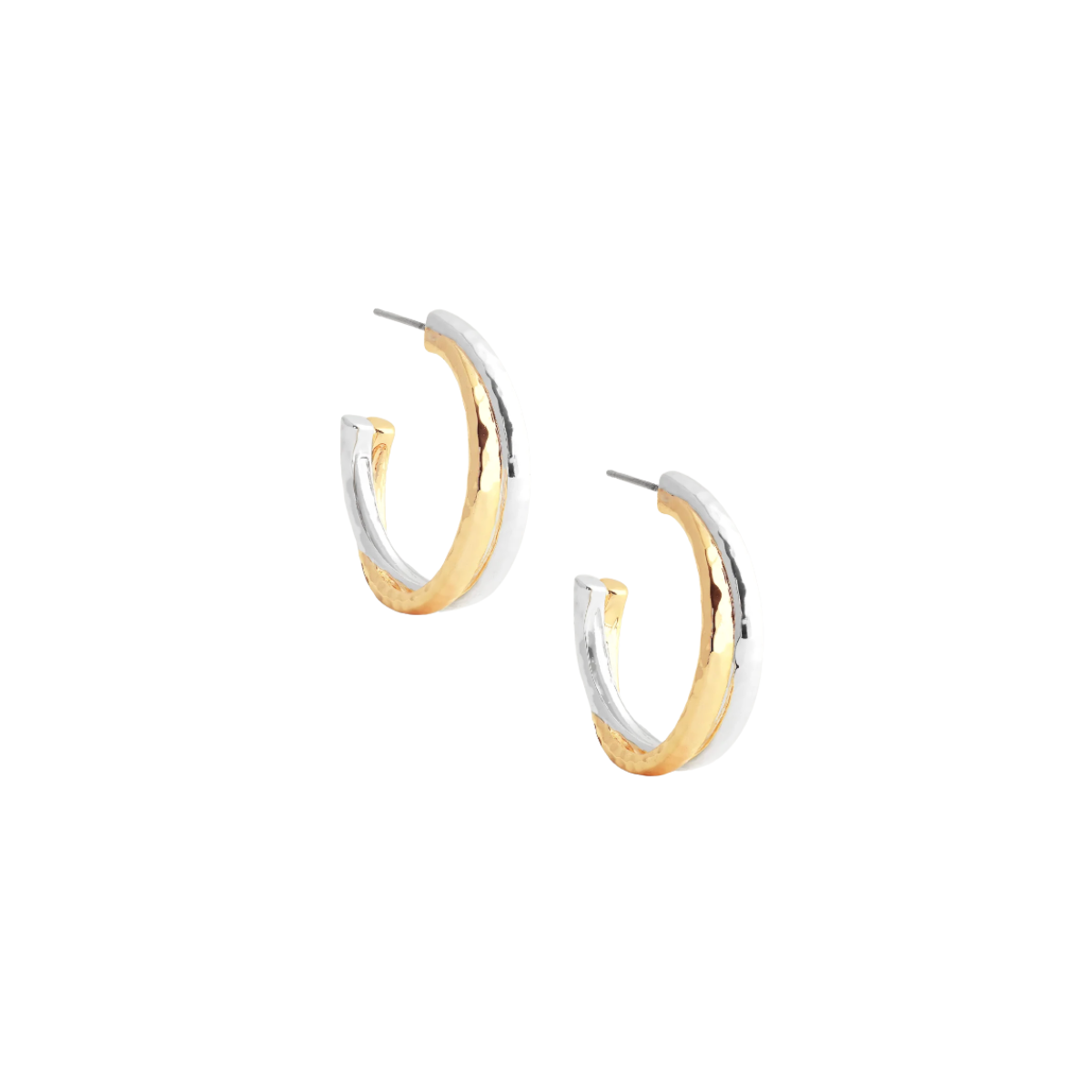 Mixed Metal Hoop Earrings