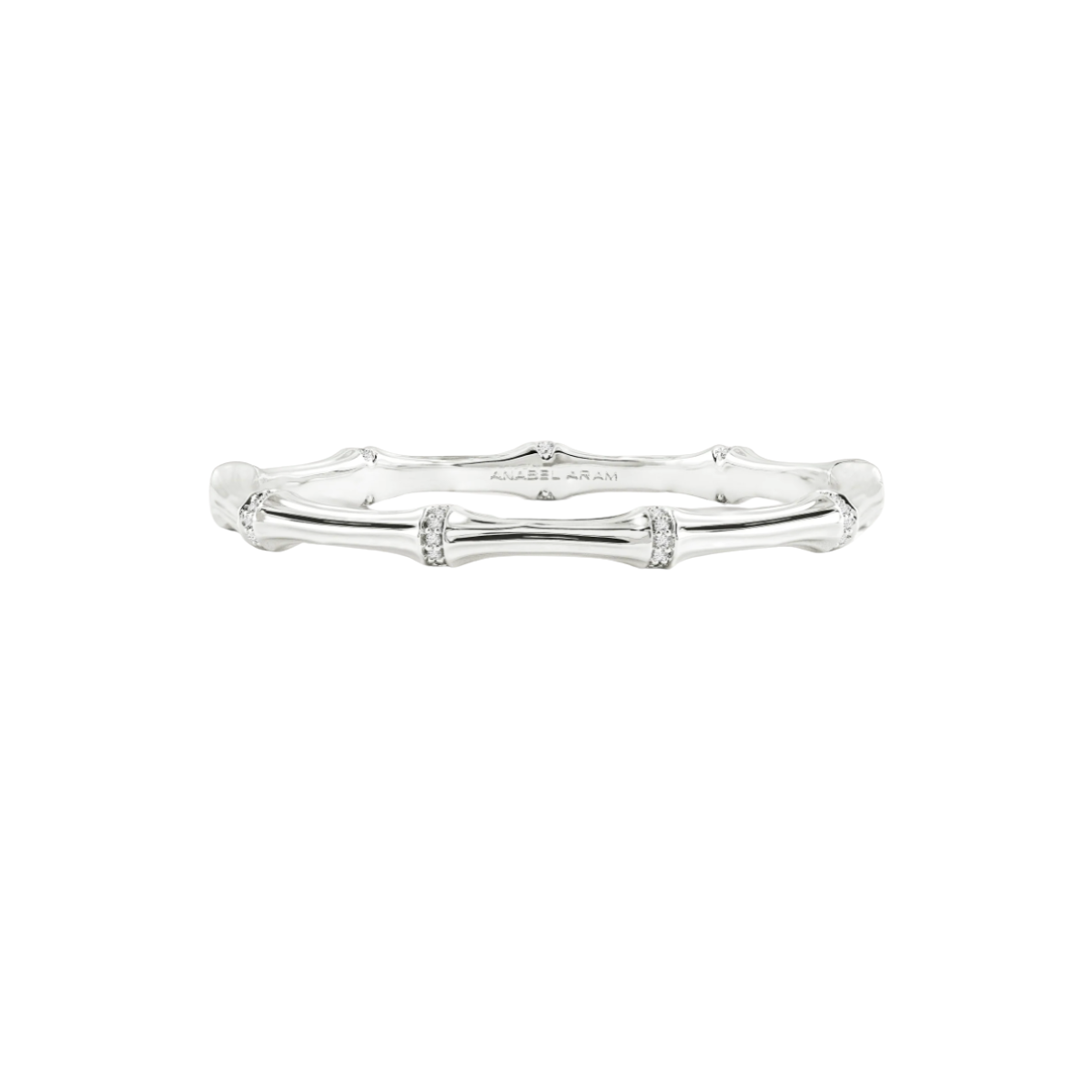 Silver Bamboo Hinged Bangle