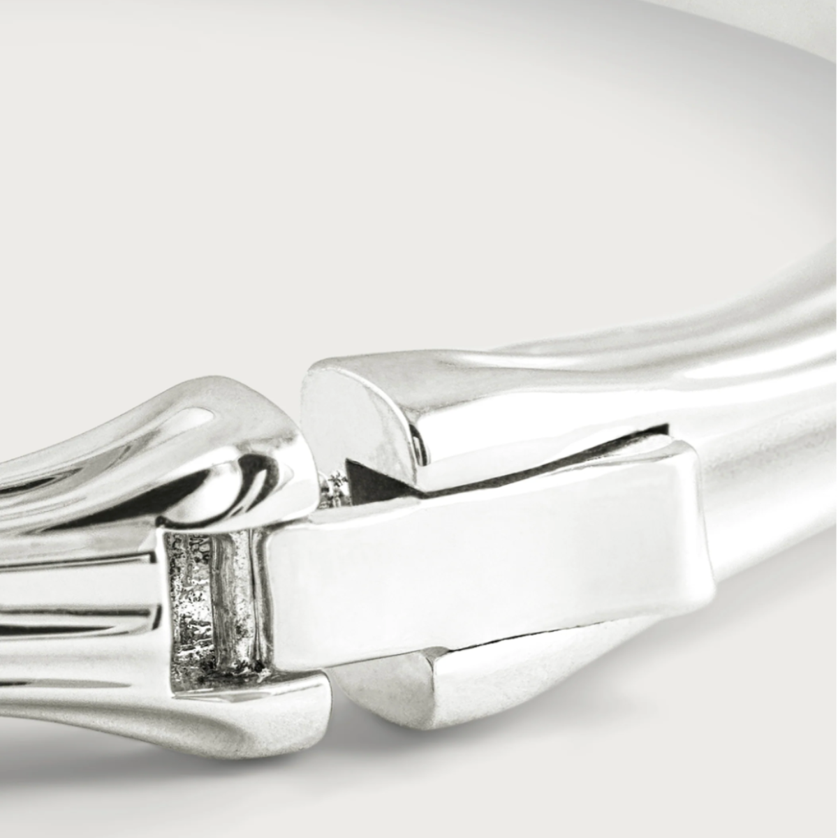 Silver Bamboo Hinged Bangle