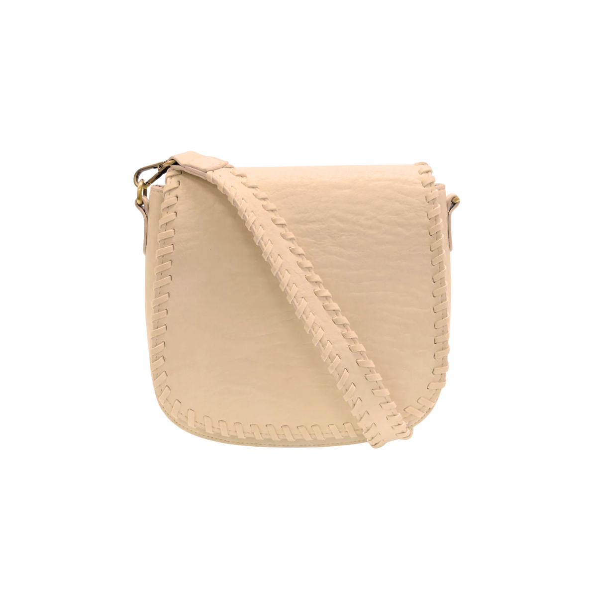 Whipstitch Saddle Convertible Sand Color Crossbody