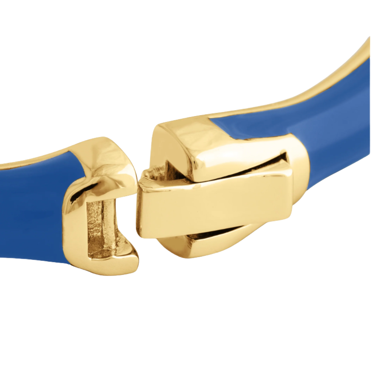 Anabel Aram Mediterranean Blue Enamel Bamboo Hinged Bangle