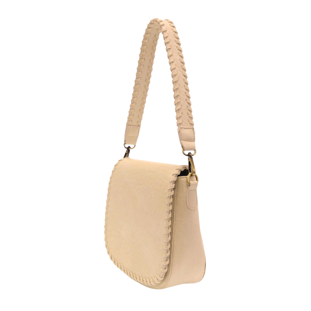 Whipstitch Saddle Convertible Sand Color Crossbody