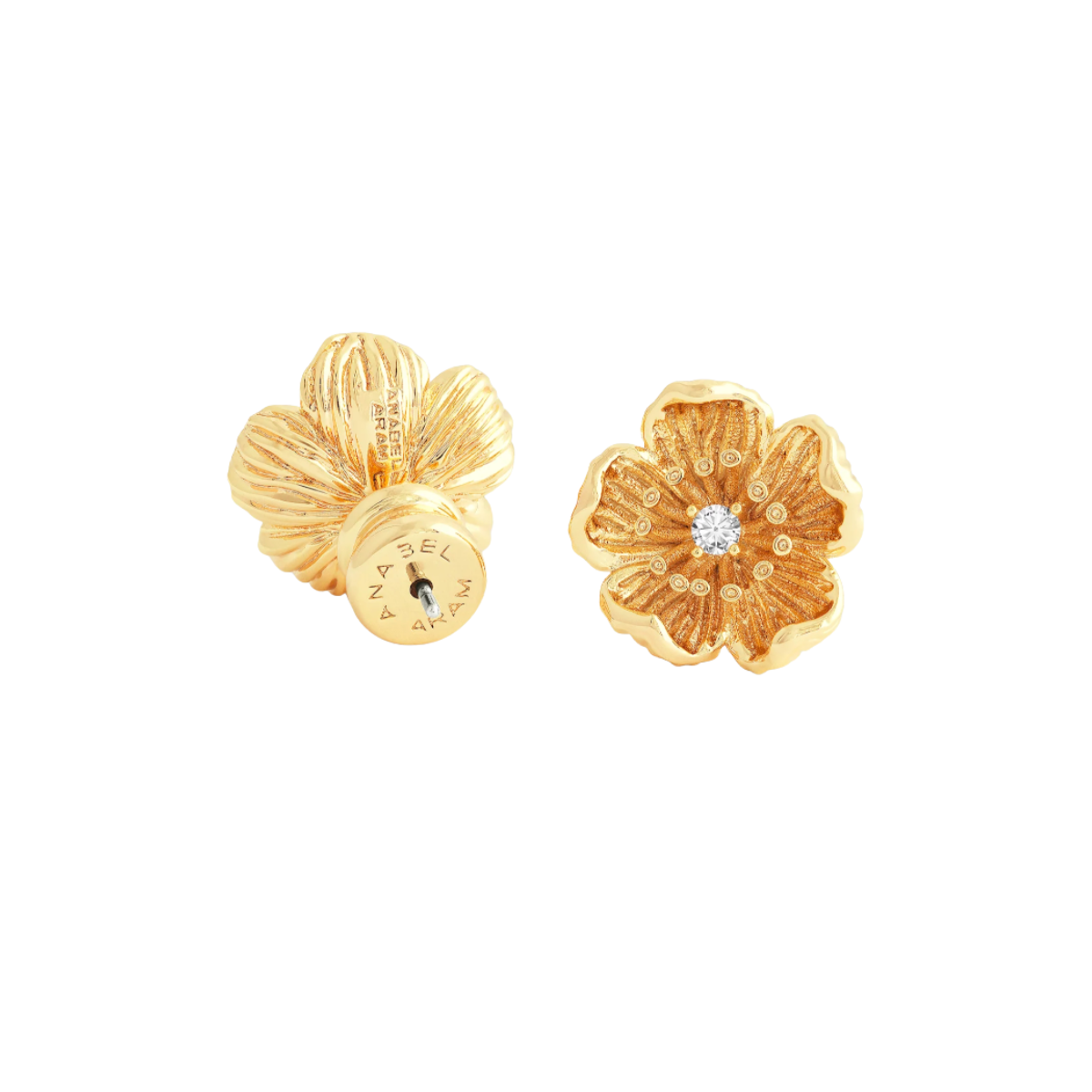 Wildflowers Gold Stud Earrings