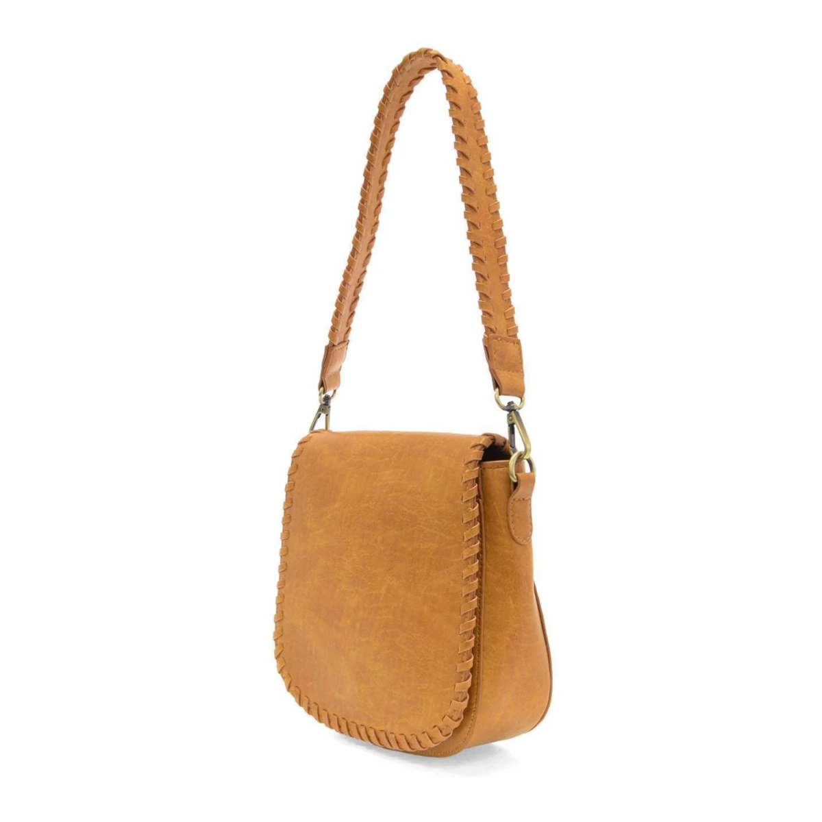 Whipstitch Saddle Convertible Whiskey Color Crossbody