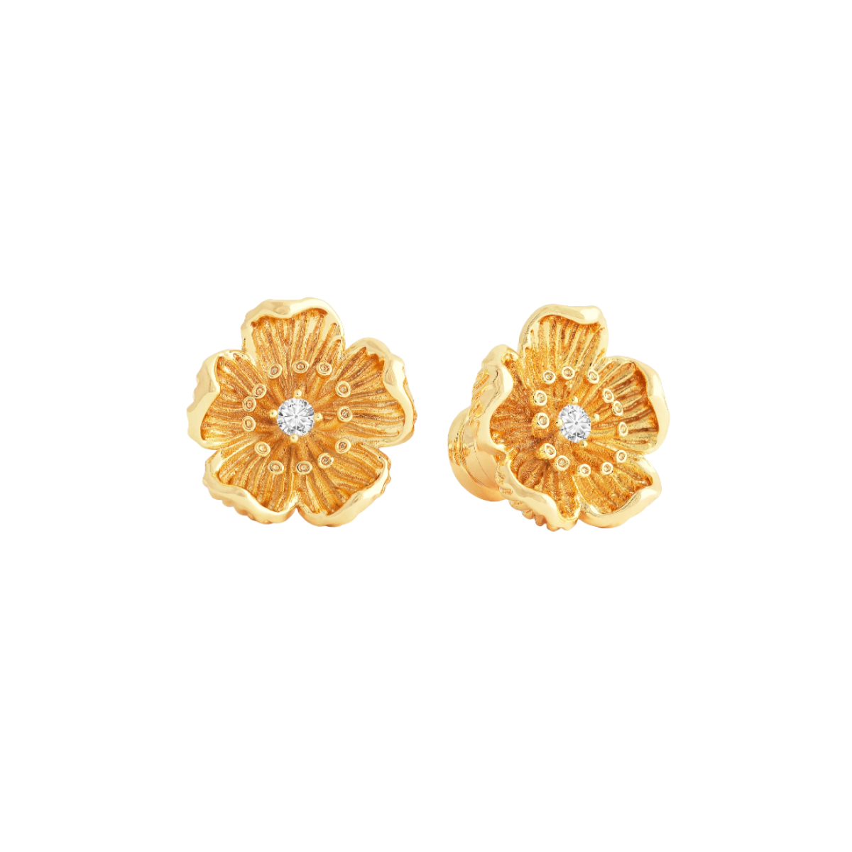 Wildflowers Gold Stud Earrings