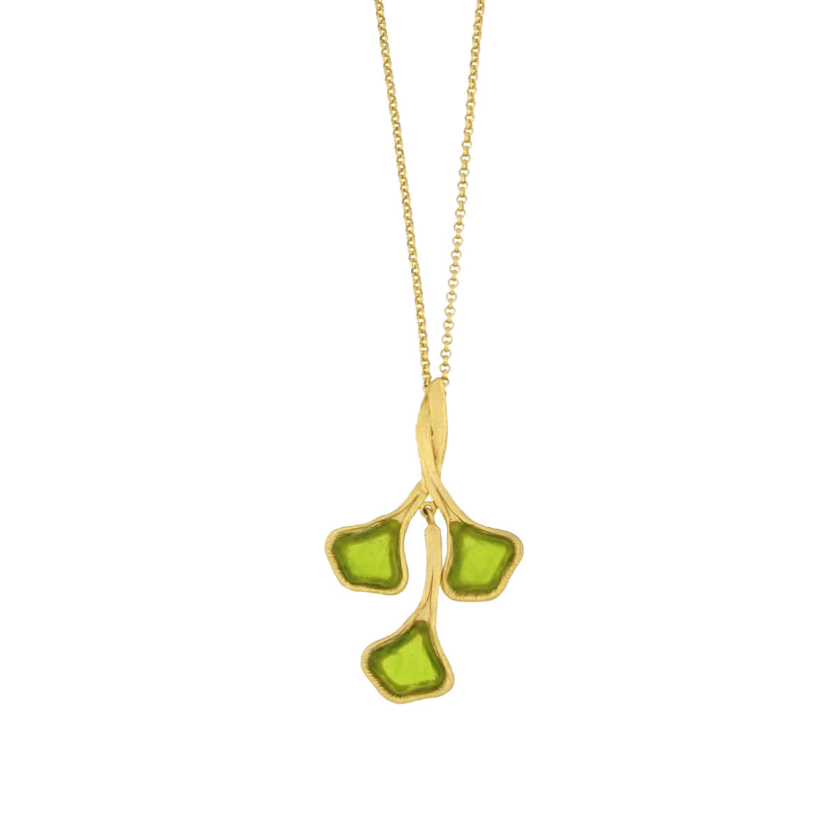 Michael Vincent. Michaud Ginkgo Leaf Pendant Necklace