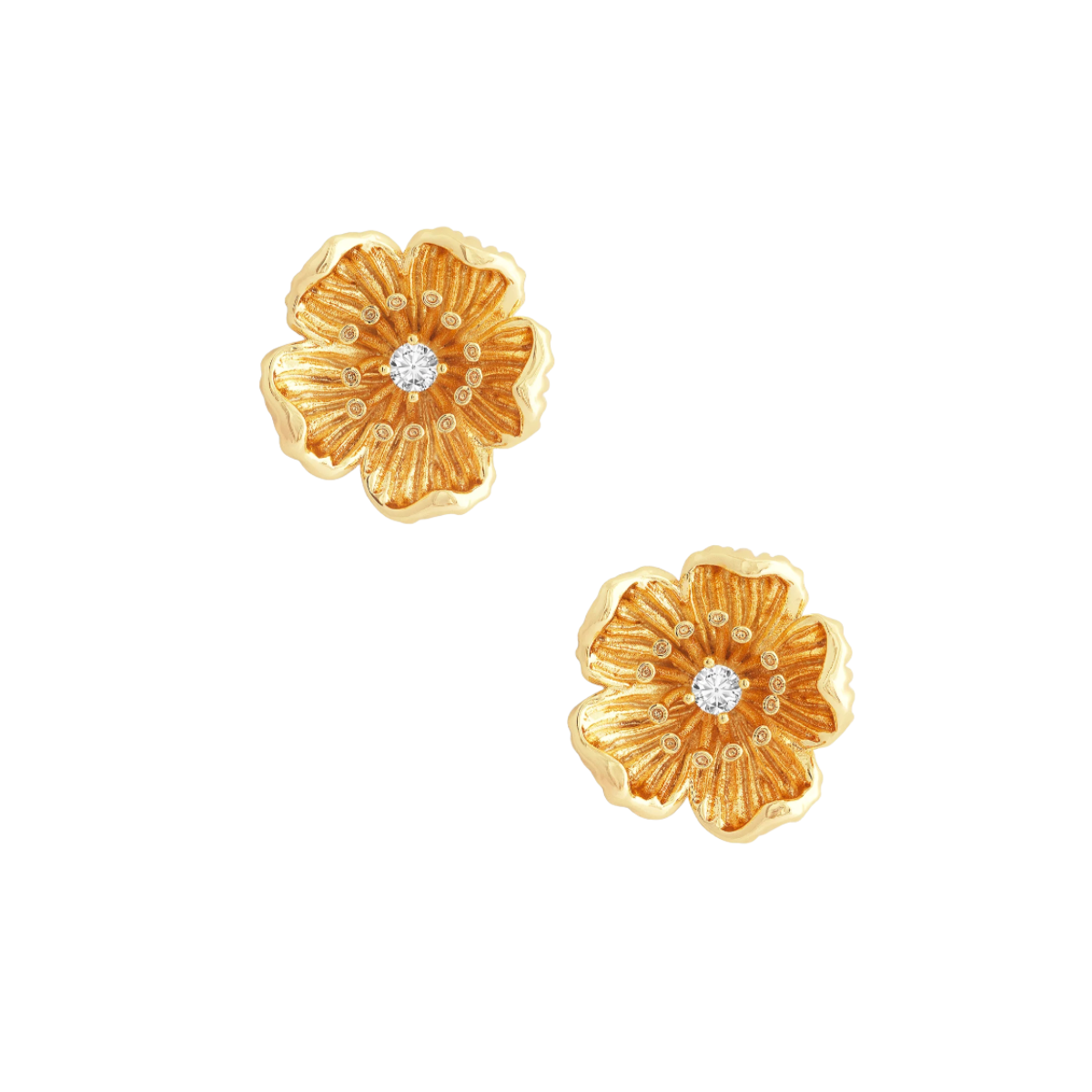 Wildflowers Gold Stud Earrings