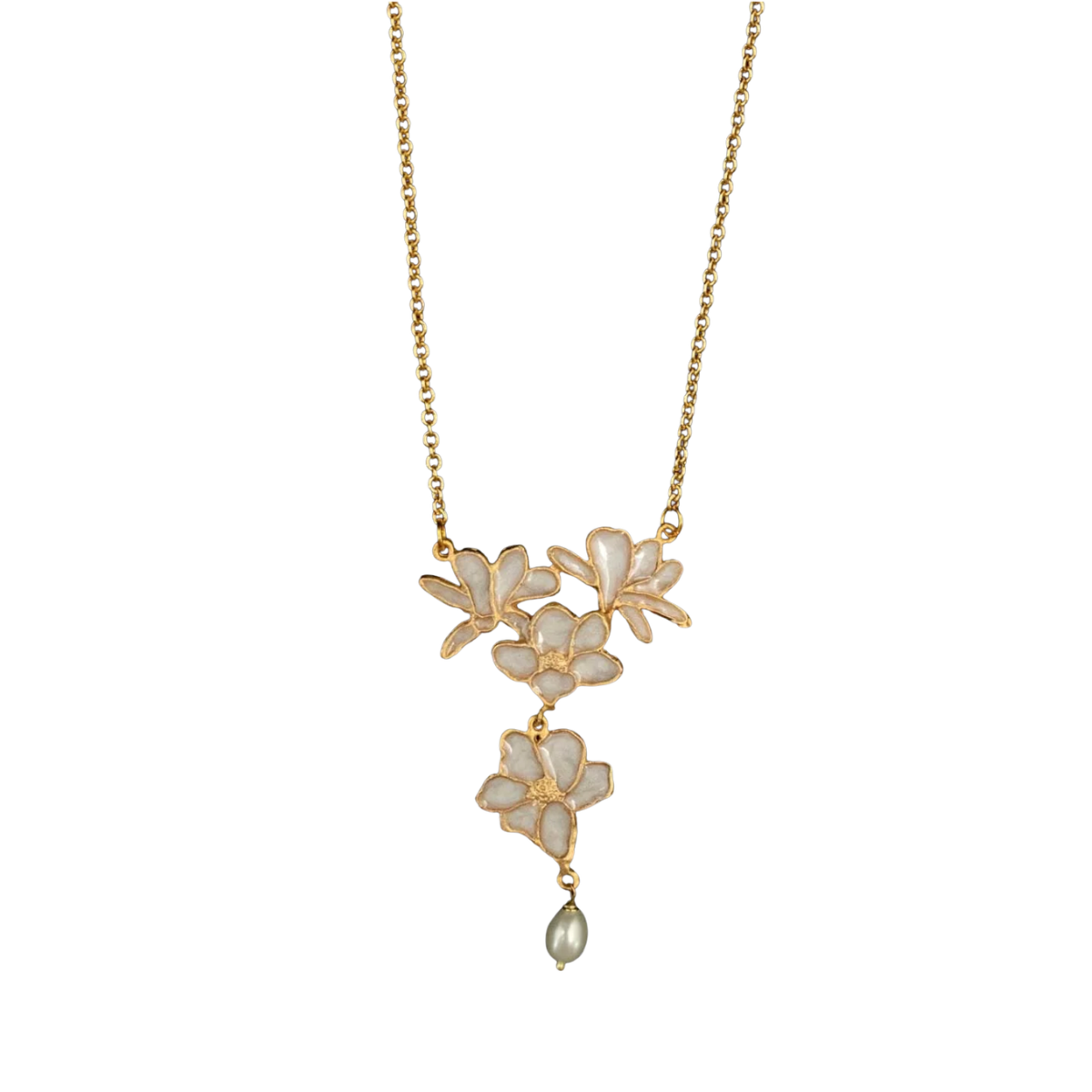 Michael Michaud Plique-a-Jour Blossom Pendant Necklace