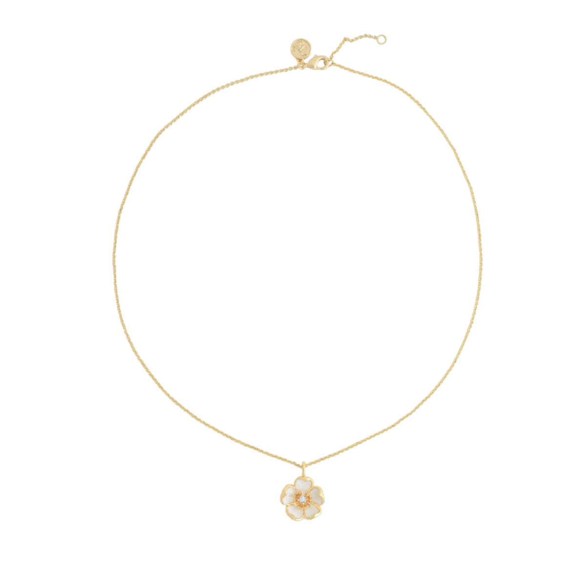 Anabel Aram Wildflowers Enameled Pendant Necklace