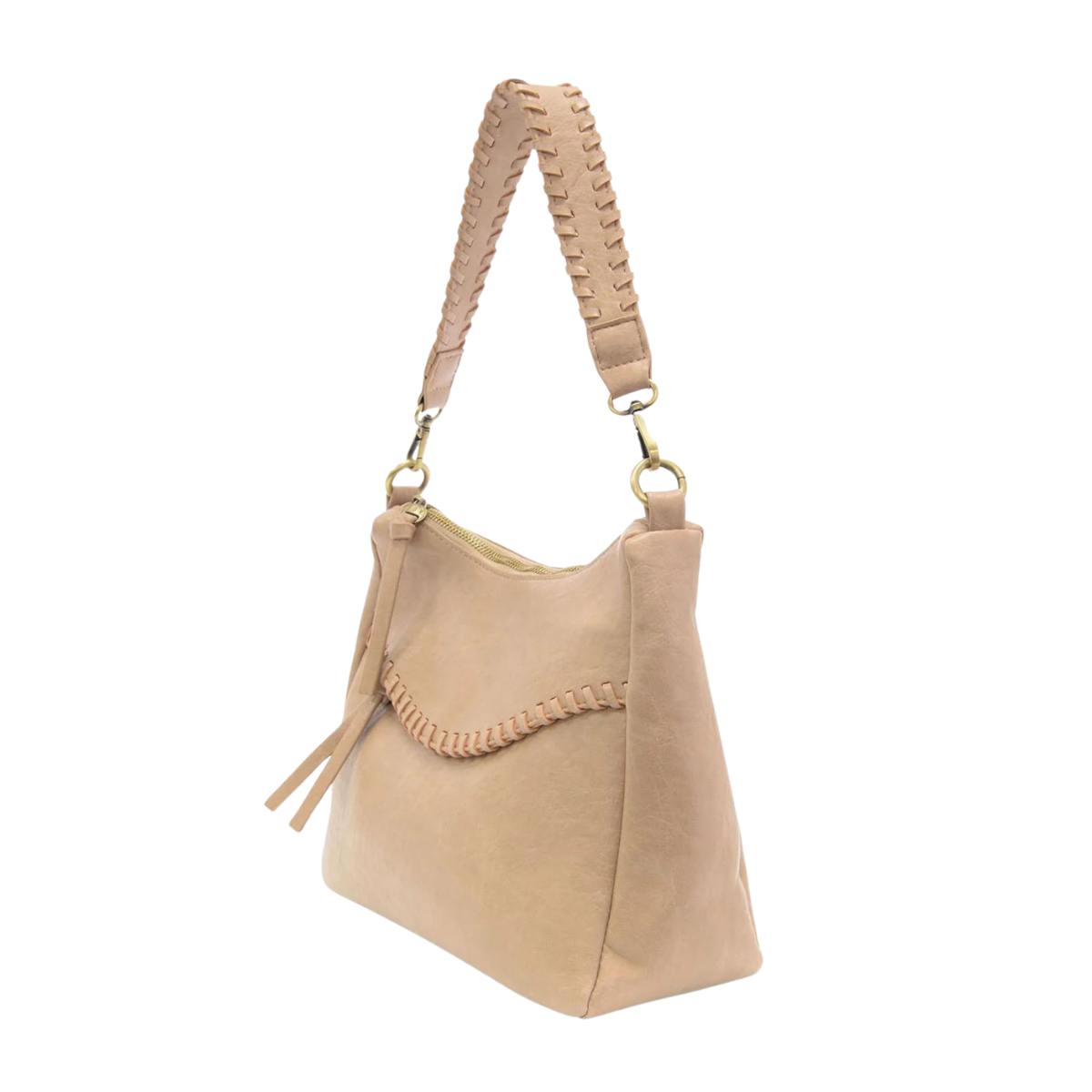Whipstitch Convertible Sand Color Crossbody