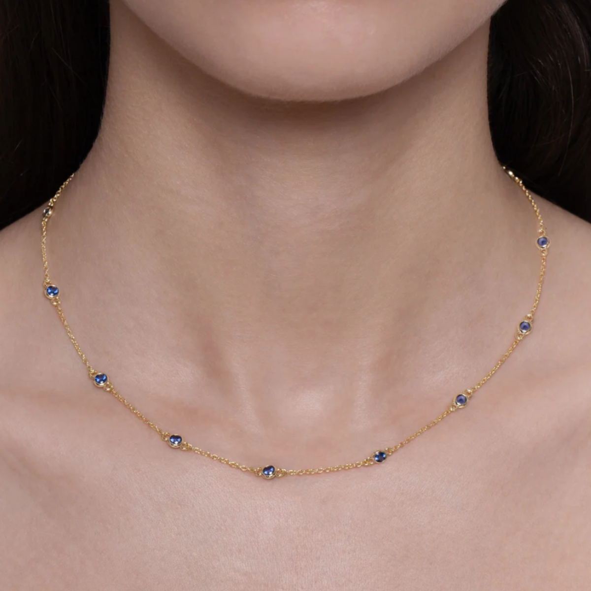 Anabel Aram Celeste Chain With Blue Crystals