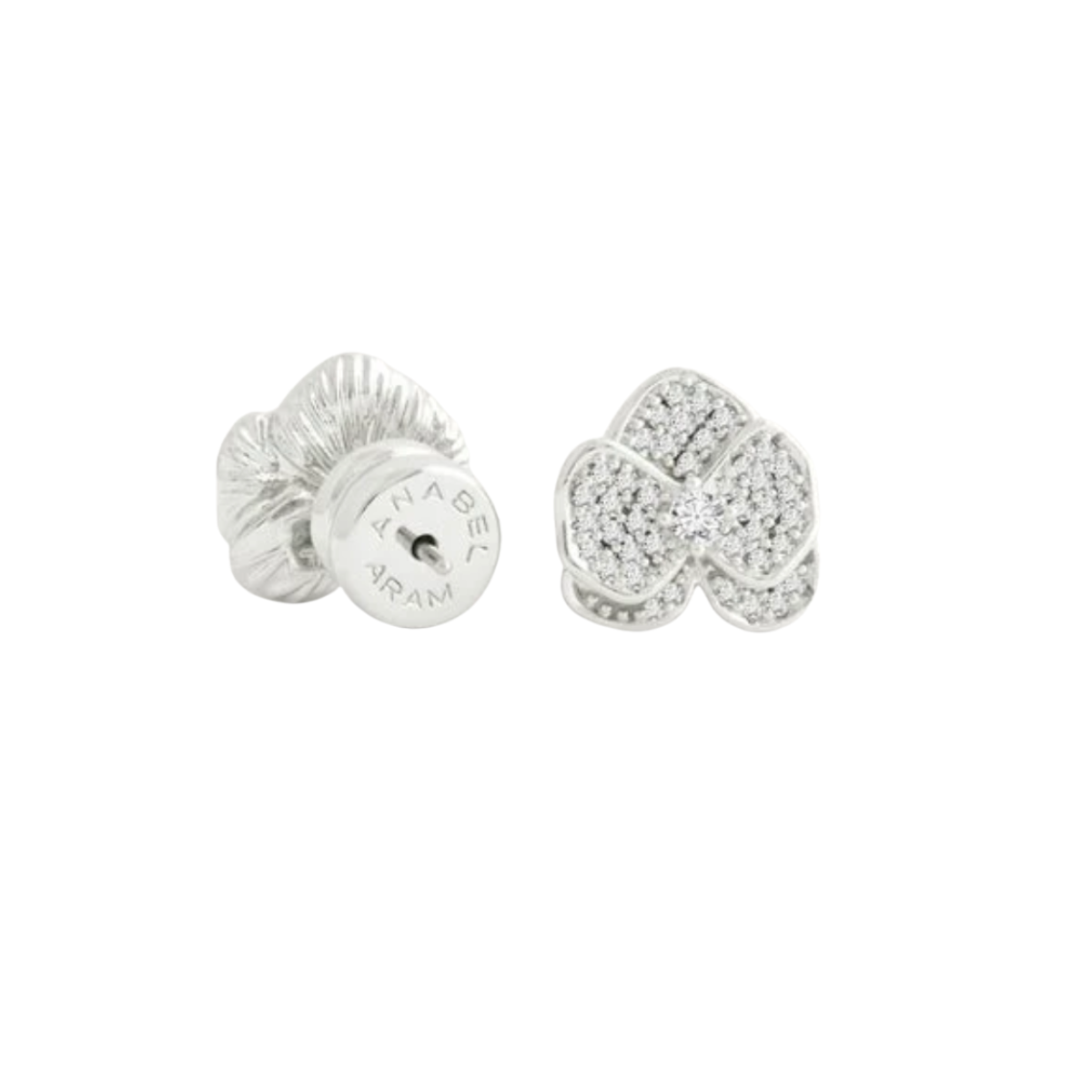 Anabel Aram Orchid White Pavé Silver Studs