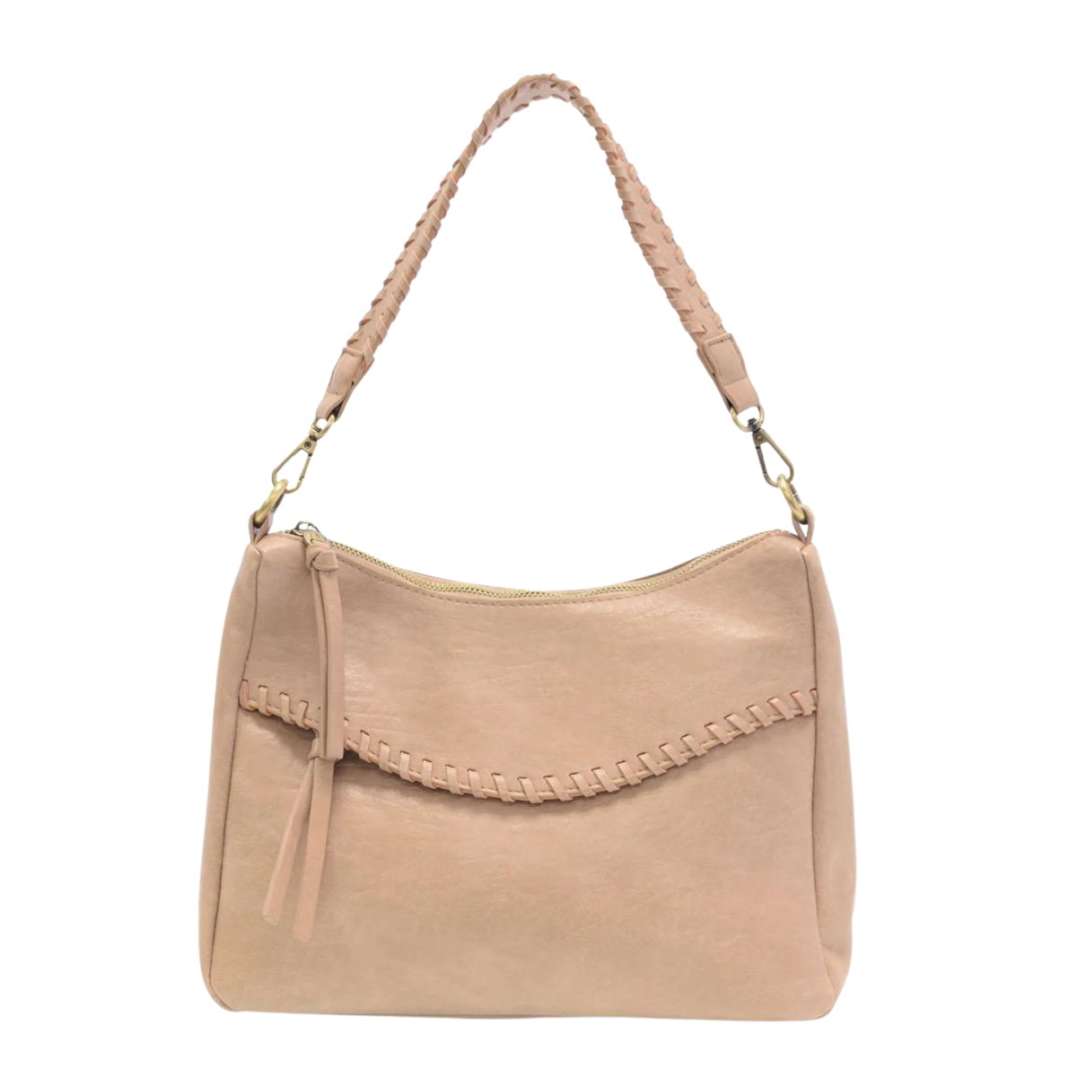 Whipstitch Convertible Sand Color Crossbody