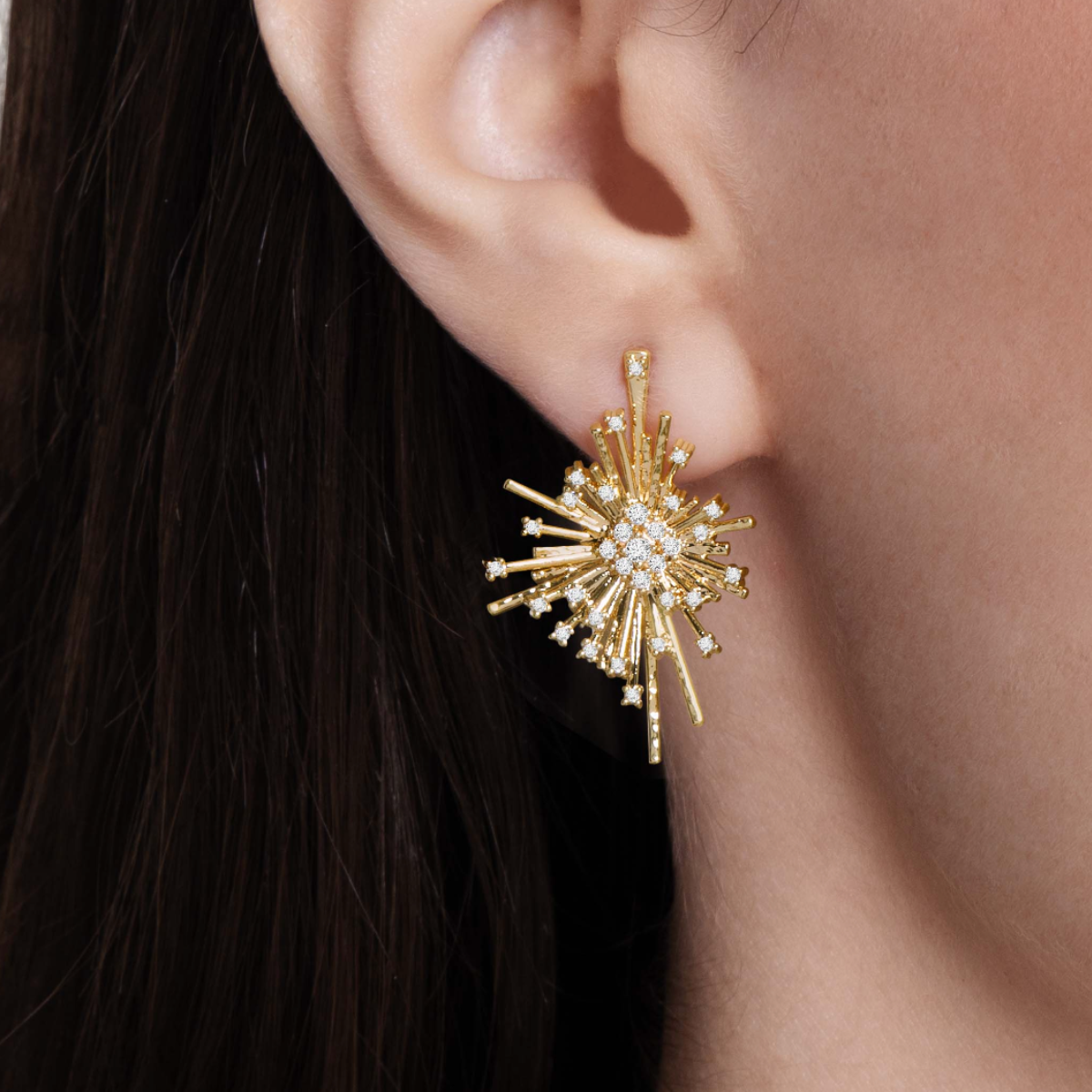 Anabel Aram Celeste Gold Statement Earrings