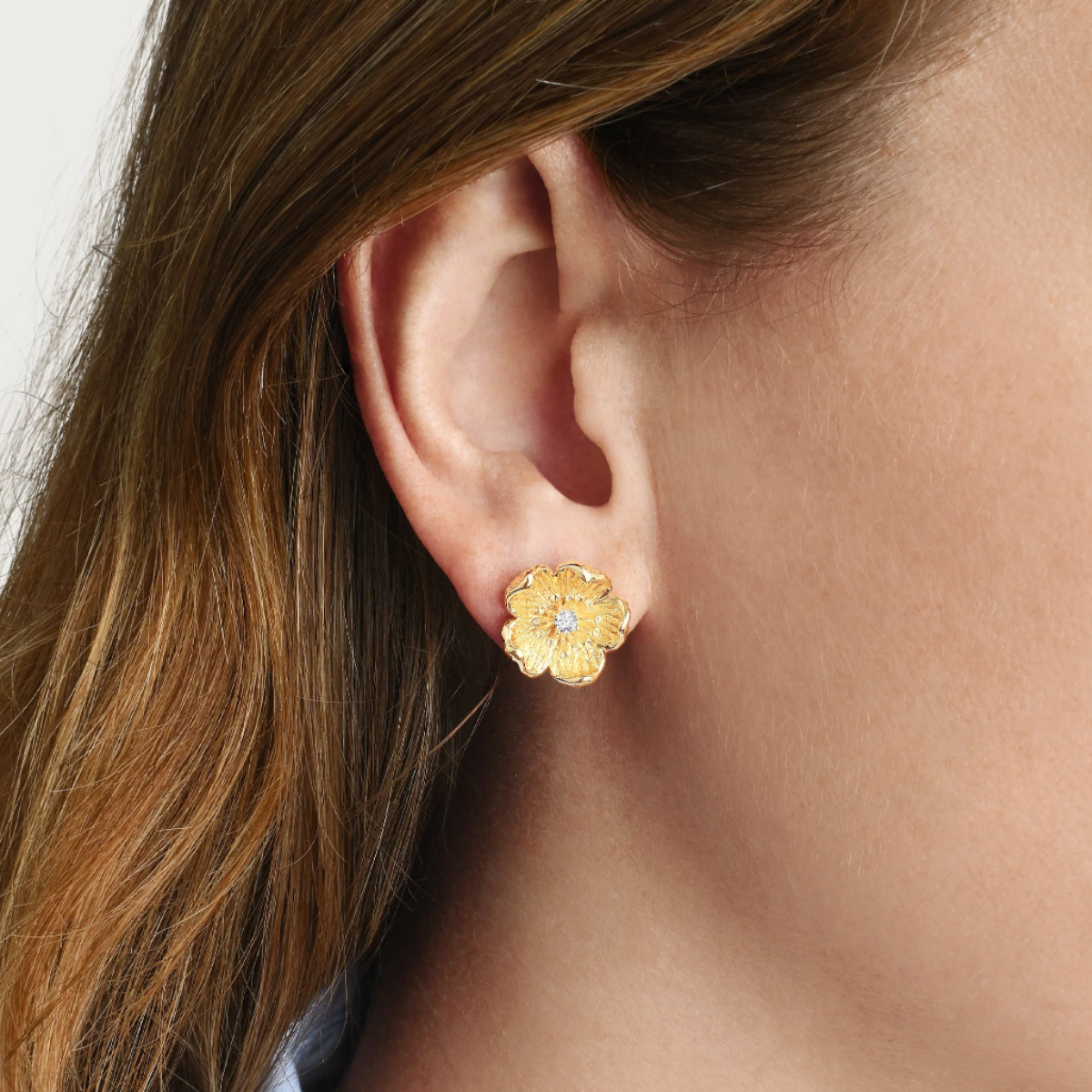 Wildflowers Gold Stud Earrings