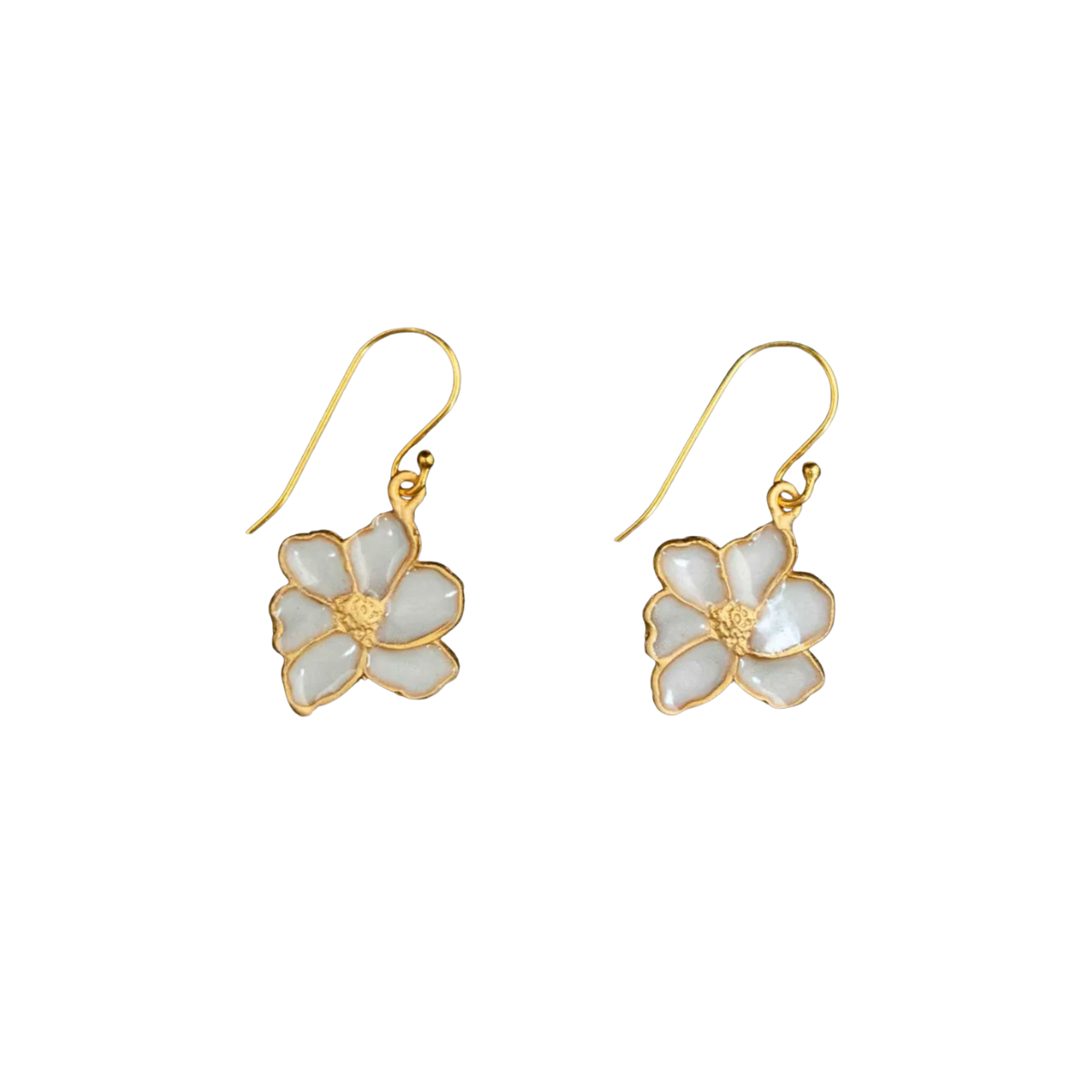 Michael Michaud Plique-a-Jour Blossom Wire Earrings