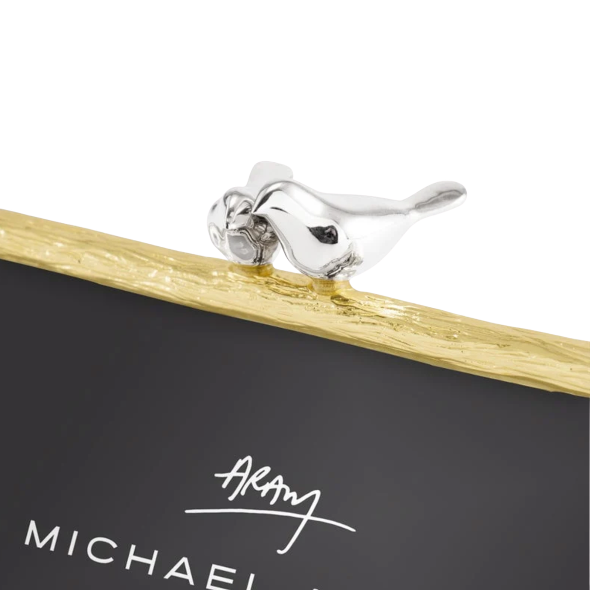 Michael Aram Lovebirds Silver & Gold 4 x 6 Frame detail