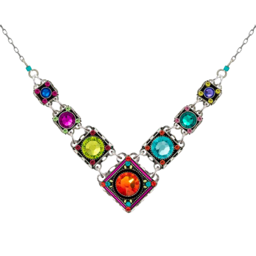 Mosaic Crystal V Necklace - Multicolor Mosaic Crystal V Necklace - Multicolor