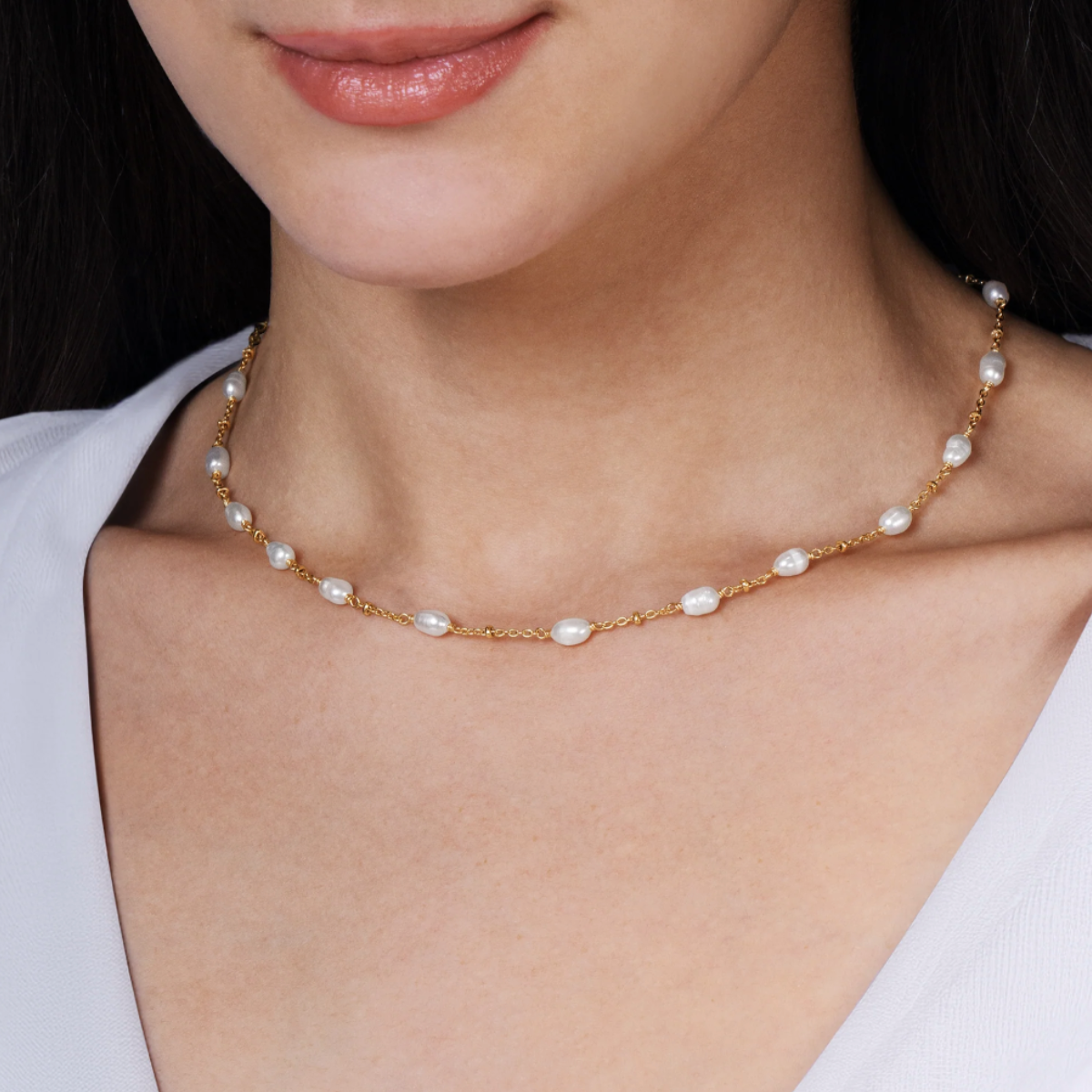 Anabel Aram Milos Multi Beaded Pearl Necklace