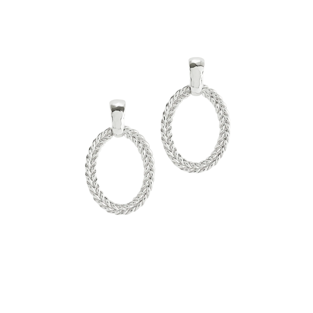 Anabel Aram Silver Cheval Chain Earrings