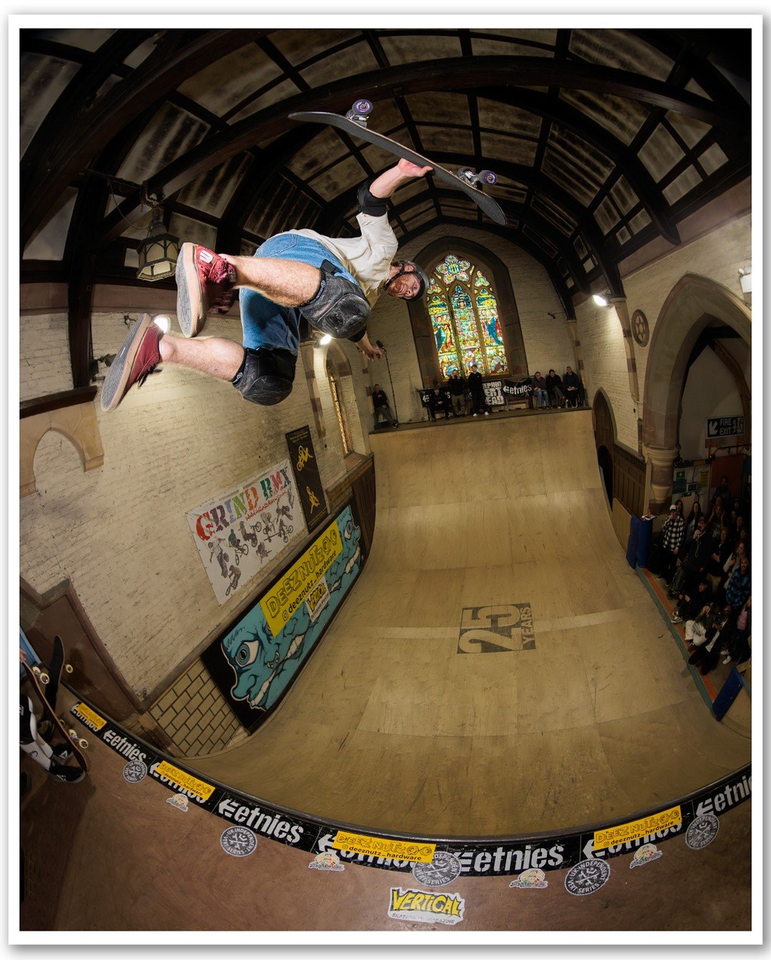 @_jessethomas with a Christ Air in an (old) church... at Round 1 of the @ukvertseries events for 2024 hosted by @skaterhamskatepark

He smashed his way to 1st place in the Pro/Am section

@verticalzine @triple8uk @rollersnakes @fpinsoles @fpinsolesuk
